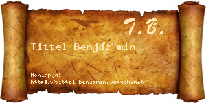 Tittel Benjámin névjegykártya